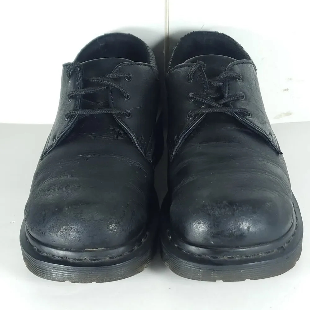 Dr. Martens Francesca Women's US8 UK6 Leather Chunky Heel Black Derby Oxford